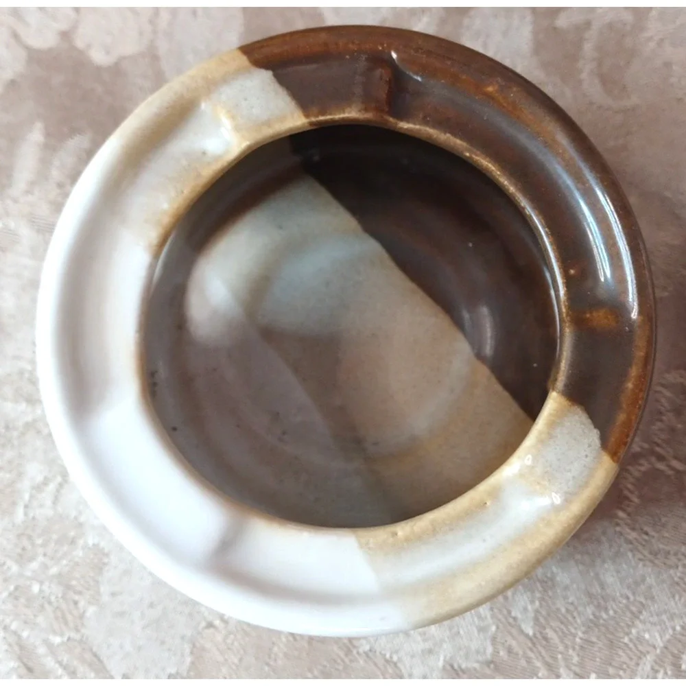 VTG Enterprise Glazed Brown Pottery Ceramic Wax Melt Warmer Tea Light Holder 2x3
